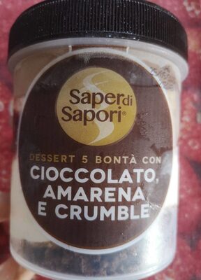 Gelato cioccolato, amarena e crumble