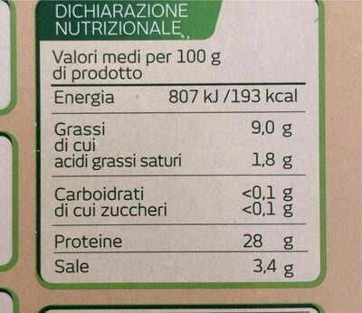 Salmone norvegese biologico affumicato nutrition facts table