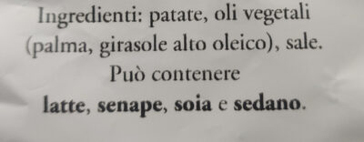 Patatine Rustica ingredients label