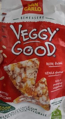 Triangoli con riso rosso soffiato e lenticche