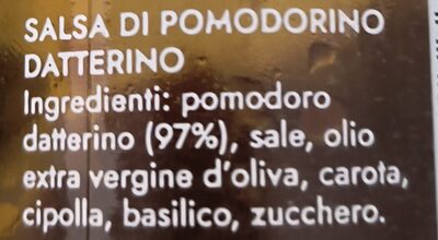 Salsa pronta datterino ingredients label