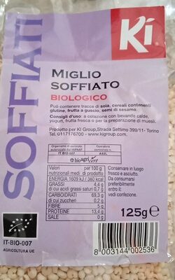 Miglio soffiato biologico front packaging