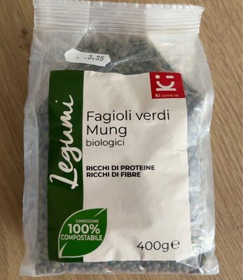 Fagioli verdi Mung biologici front packaging