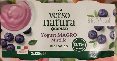 Yogurt mirtillo front packaging