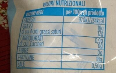 Mozzarelle nutrition facts table