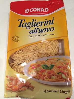 Taglierini all'uovo front packaging