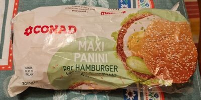 Maxi panini per Hamburger con semi di sesamo front packaging