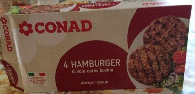 Hamburger di carne bovina front packaging