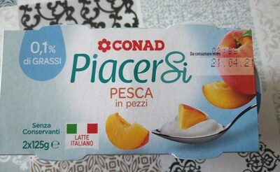 Piacersi pesca 0,1% di grassi front packaging