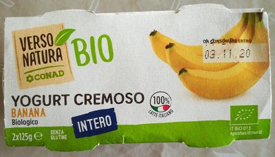 Yogurt cremoso banana front packaging