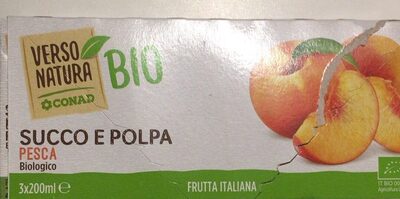 Succo e polpa Pesca front packaging
