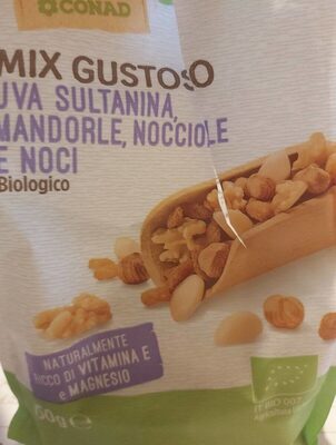 Mix gustoso uva sultanina, mandorle, nocciole e noci