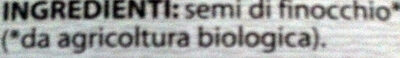 Bio Infuso Finocchio Biologico Verso Natura Conad ingredients label