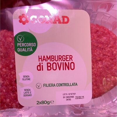Hamburger bovino front packaging