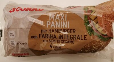 Maxi panini per hamburger con farina integrale e semi di sesamo