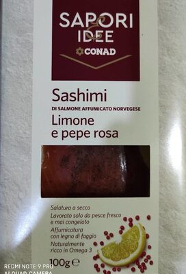 Sashimi limone e pepe rosa front packaging