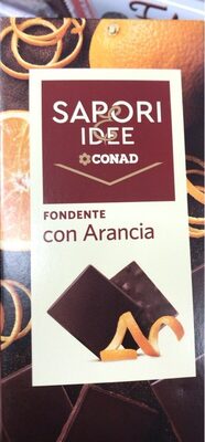 Cioccolato fondente con arancia front packaging