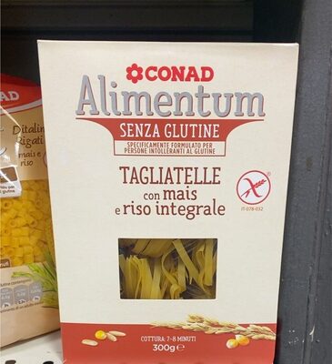 Tagliatelle con mais e riso integrale