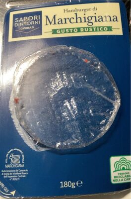 Hamburger di marchigiana gusto rustico front packaging