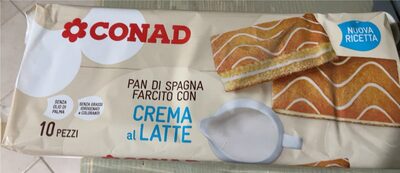 Pan di spagna farcito con crema al latte front packaging