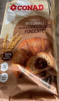 cornetti integrali farciti al cioccolato fondente