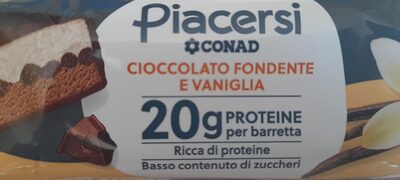 Piacersi barretta proteica cioccolato fondente e vaniglia