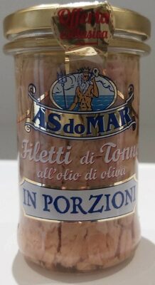 Filetti di tonno all'olio di oliva in porzioni front packaging
