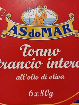 Tonno trancio intero all'olio d'oliva front packaging
