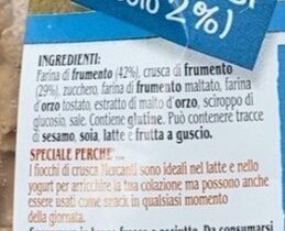 Fiocchi di criusca ingredients label