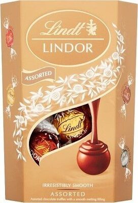 Lindor Assorted Chocolate Truffles Box front packaging