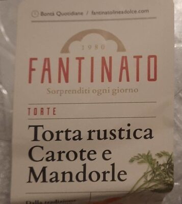 Torta rustica carote e mandorle front packaging