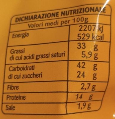 Anacardi tostati al miele nutrition facts table