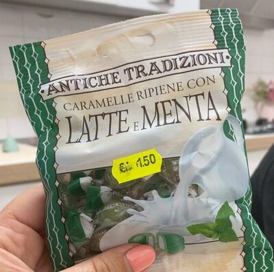 Caramelle ripiene latte e menta