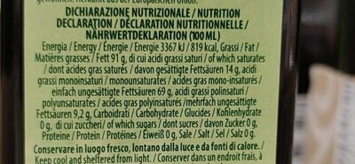 Olio extravergine di oliva nutrition facts table