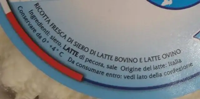 Unknown ingredients label