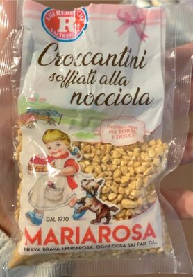 Croccantini soffiati alla nocciola front packaging
