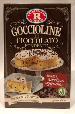 Goccioline di cioccolato fondente front packaging
