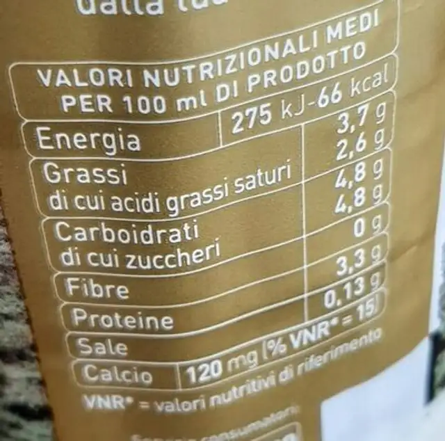 Latte fresco alta qualita sicure lt nutrition facts table