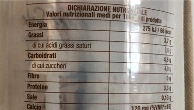 Le colline del Sole - LATTE FRESCO ALTA QUALITÀ INTERO nutrition facts table