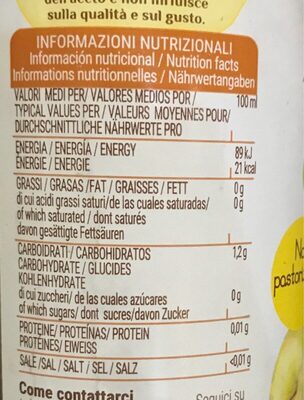 Sarchio apple cider vinegar imp nutrition facts table