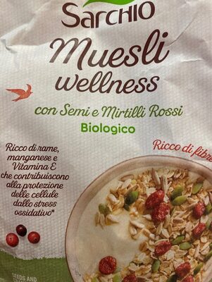 Muesli wellness front packaging