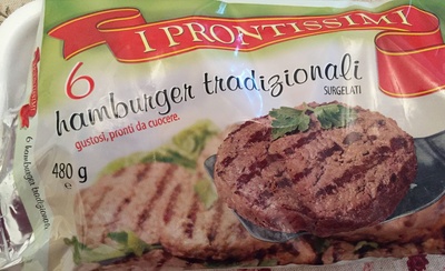 6 hamburger tradizionali surgelati
