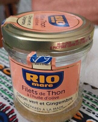 Filets de thon à l'huile d'olive citron vert et gingembre