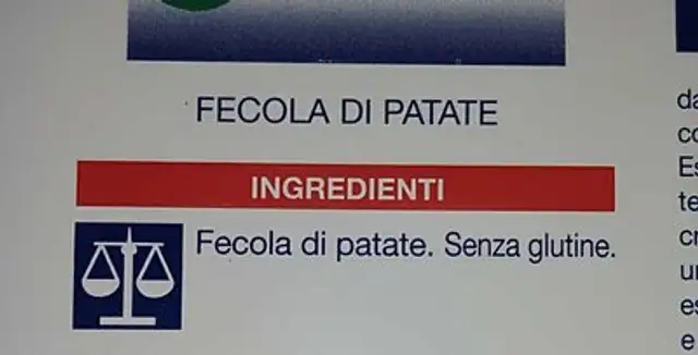 Fecola Di Patate ingredients label