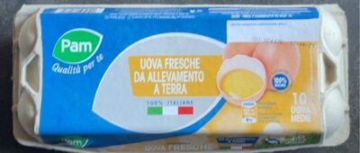Uova fresche da allevamento a terra front packaging