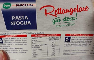 Pasta sfoglia rettangolare