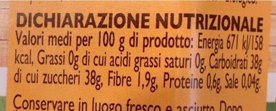 Marmellata Bio Albicocche nutrition facts table