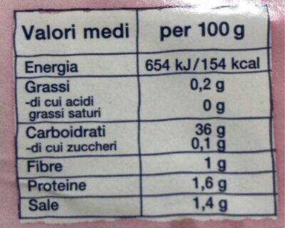 Semplici e Buoni nutrition facts table