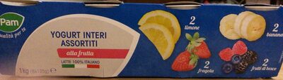 Yogurt interi assortiti alla frutta