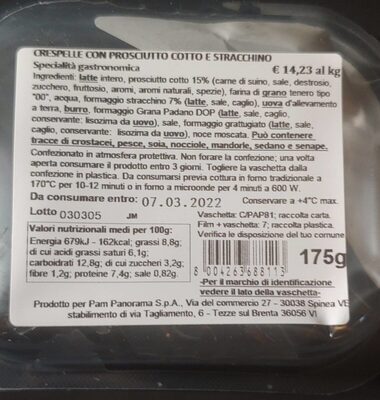 Crespelle con prosciutto cotto e stracchino